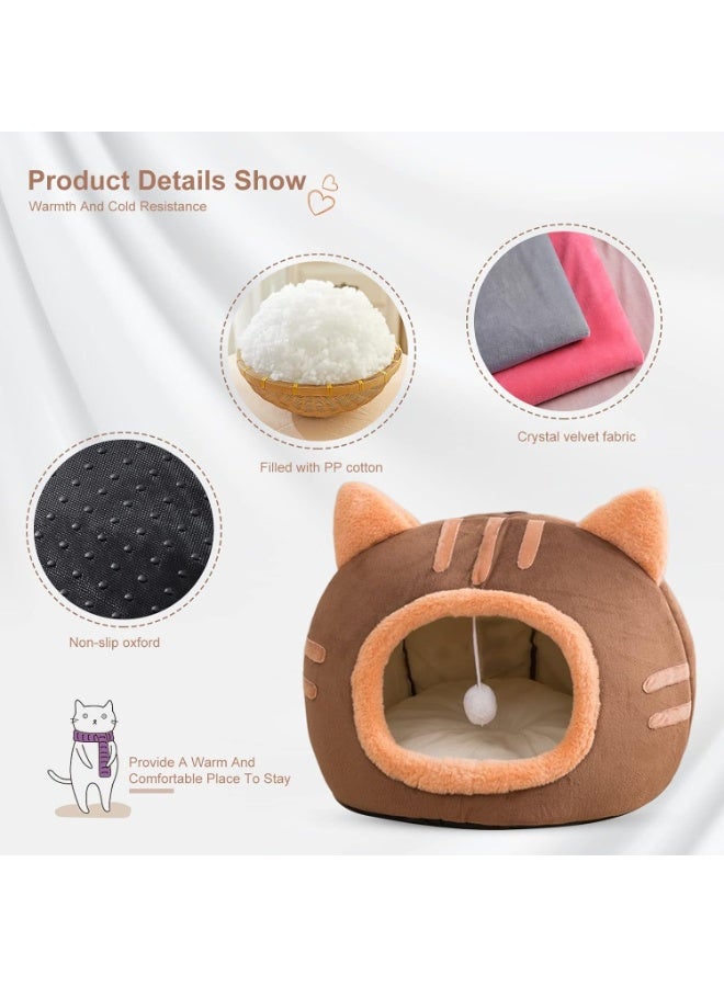 A.M Cat Bed Cat Basket for Large Cats, Washable Cat House for Cats and Dogs, Soft and Cosy Cat Cave with Removable Inner Cushion, Warm Pet Cave with Non-Slip Underside - Image 5