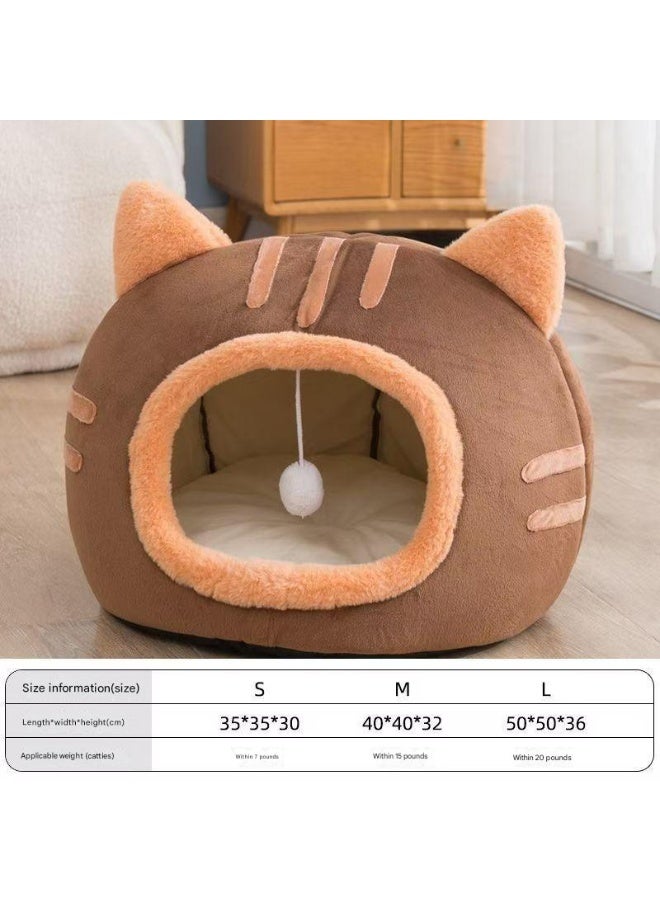 A.M Cat Bed Cat Basket for Large Cats, Washable Cat House for Cats and Dogs, Soft and Cosy Cat Cave with Removable Inner Cushion, Warm Pet Cave with Non-Slip Underside - Image 2