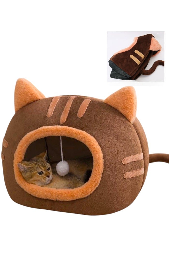 A.M Cat Bed Cat Basket for Large Cats, Washable Cat House for Cats and Dogs, Soft and Cosy Cat Cave with Removable Inner Cushion, Warm Pet Cave with Non-Slip Underside - Image 1