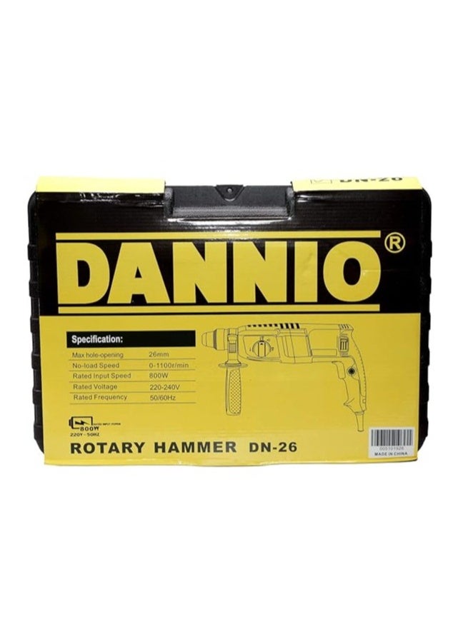 DANNIO Rotary Hammer Drill with Dual Drill Modes, 360° Rotating Auxiliary Handle, 26mm SDS-Plus, Concrete Power Tools with Case - 800 Watts (DN-26) - Image 4