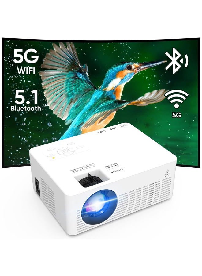 KEEPWISE WiFi Projector with 100'' Projector Screen, 9000Lux Projector for Outdoor Movies 1080P Full HD Supported Mini Portable Projector Compatible with Smartphone TV Stick HDMI USB AV AUX - Image 1