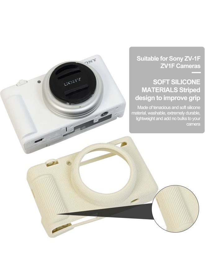 Easy Hood ZV-1F Camera Case, Soft Silicone Rubber Protective Cover Skin for Sony ZV1F/ZV-1 II/ZV-1M2/ZV-1 Mark II Vlog Camera, Slim Fit Body Skin DSLR Camera Sleeve Protection (White) - Image 2