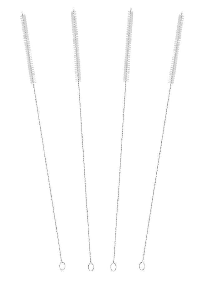 GFDesign Drinking Straw Cleaning Brushes Set 15" Extra Long 10mm Extra Wide Pipe Tube Cleaner Nylon Bristles Stainless Steel Handle - 15" x 3/8" (10mm) - Set of 4