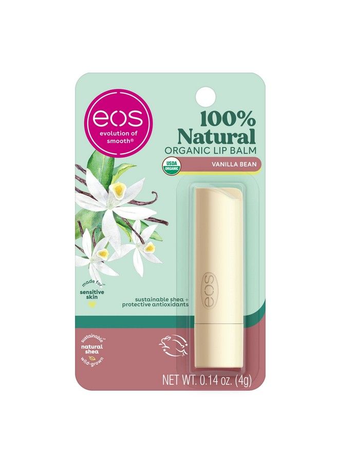 EOS 100% Natural & Organic Lip Balm Stick Vanilla Bean | Dermatologist Recommended For Sensitive Skin | Allday Moisture Lip Care Products | 0.14 Oz - Image 1