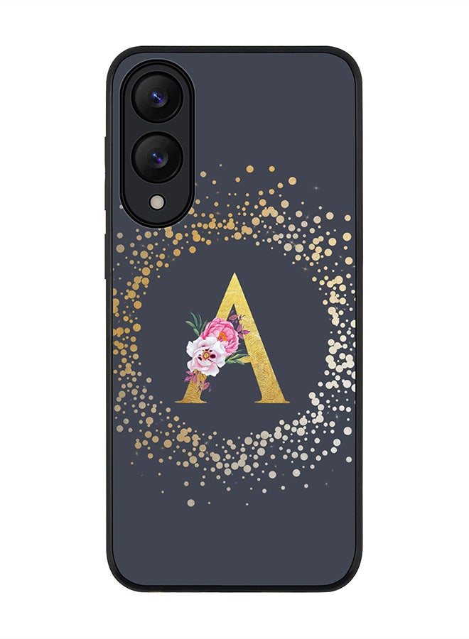 Stylizedd For Samsung Galaxy S25 Edge Case,Slim fit Camera Protection, Shockproof Thin Phone cover  - Custom Monogram Floral - A  (Grey )