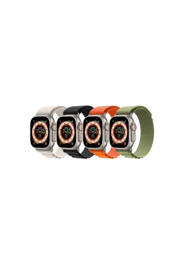 ويكسون 4 عبوات لساعة Apple Watch Alpine Loop Band 49 مم/45 مم/44 مم حزام رياضي منسوج من الناي متوافق مع iWatch Series 8/Ultra/7/SE/6/5/4/3/2/8 //برتقالي/ أبيض / أخضر / برتقالي / أسود - Image 5
