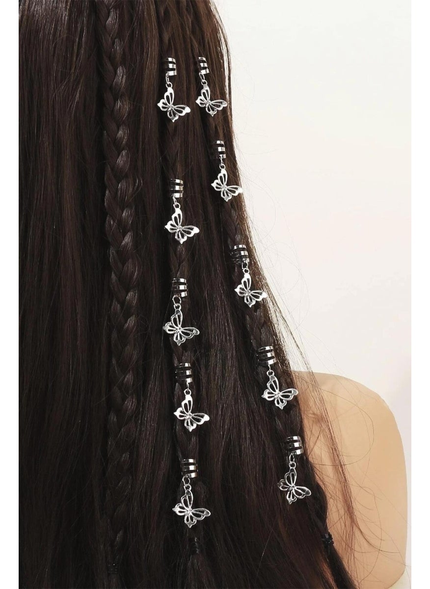 Bahels - Silver Bohema Butterfly Hair Earring Clasp Set 5 Pieces - Image 1
