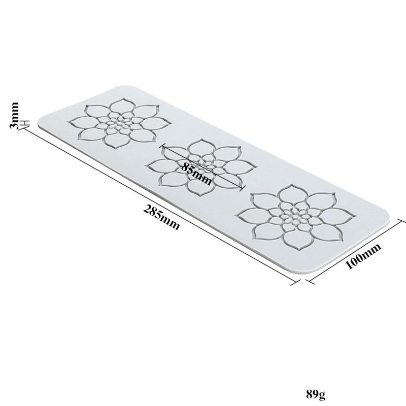 TUKE Lace Molds for Cake Decorating 3D Leaf Silicone Molds for Baking Gummy Molds Clay Fondant Molds Lace Mats Flower Honeycomb Bee Pattern for Sugar Chocolate Polymer (Flower_11.4x4x0.12inch_P) - Image 5