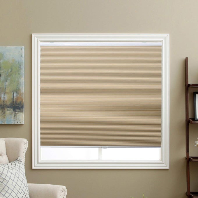 Cordless Cellular Shades Blackout Honeycomb Blinds Fabric Window Shades 36 W x 64 H Ivory BeigeBlackout