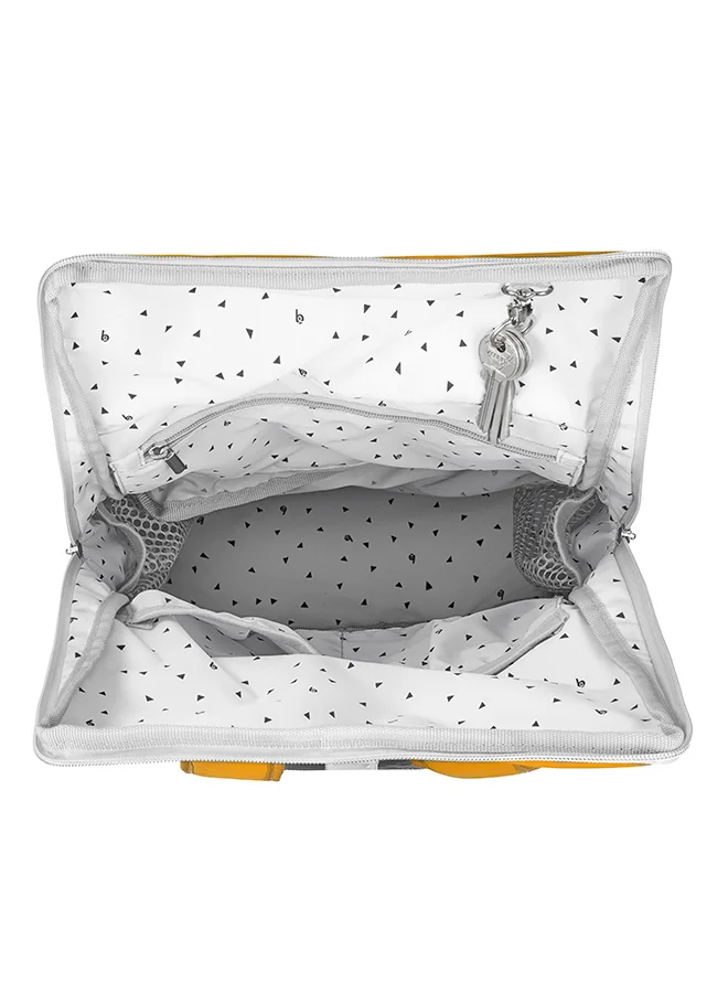 babymoov Babymoov Sancy Diaper Bag Backpack, Unisex Back Pack With Heavy Duty Roll - Top Closure, Large Insulated Compartment, Changing Pad And Accessories, Saffron - Yellow