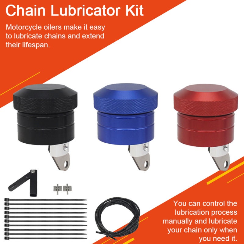 Motorcycle Chain Lubricator Oiler Motorbike Lubrication System Modified Accessories Manual Control - Image 2