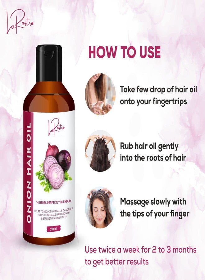 La Rostro Onion Hair Oil For Hair Growth & Hair Fall Control - 200ml (Pack of 1) - Image 5