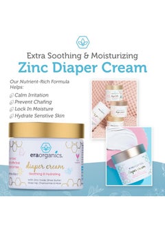 Era Organics Diaper Rash Cream For Baby - Extra Soothing And Moisturizing Baby Diaper Cream With Organic Aloe Vera, Chamomile, Calendula And More - Gentle Baby Rash Cream - Calming Zinc Oxide Cream  - Image 5