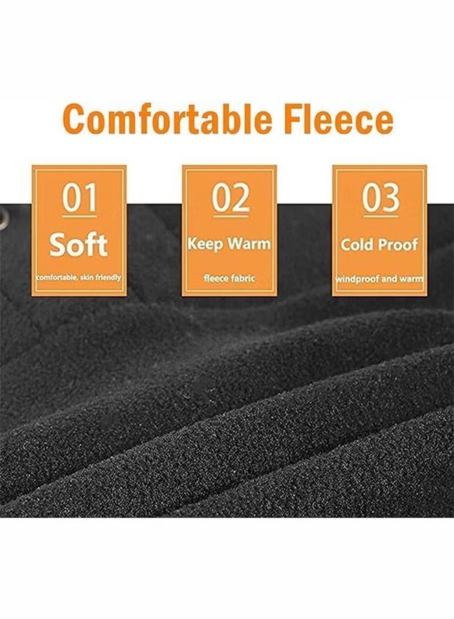 HY Windproof Winter Face Mask Warm Fleece Ski Mask for Men and Women Cold Weather Motorcycle Bike Cycling Neck Warmer (Black) - Image 3