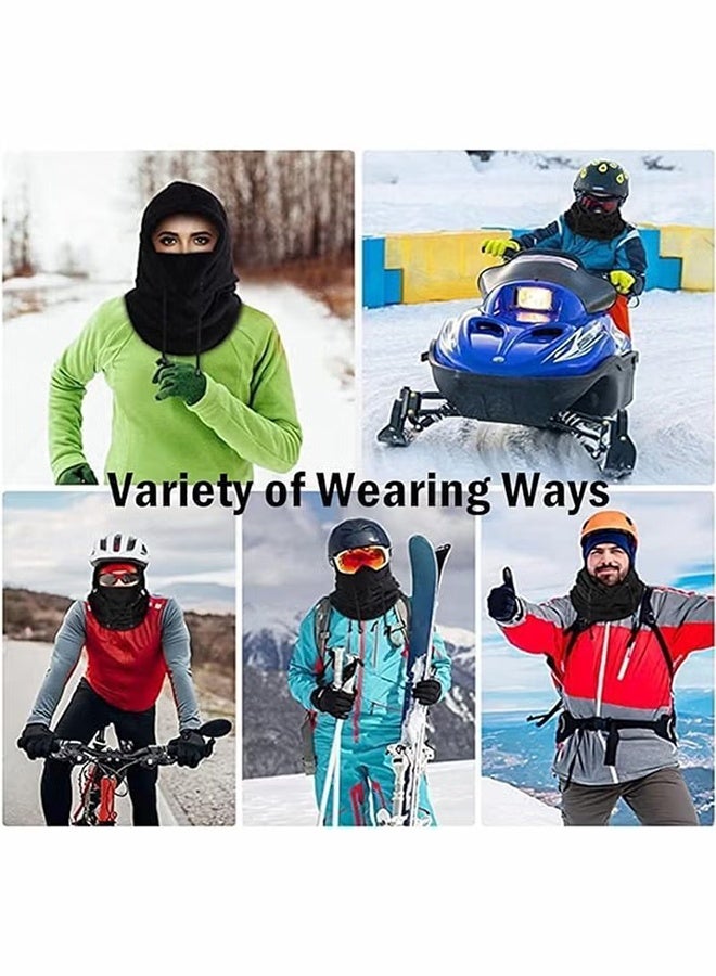 HY Windproof Winter Face Mask Warm Fleece Ski Mask for Men and Women Cold Weather Motorcycle Bike Cycling Neck Warmer (Black) - Image 5