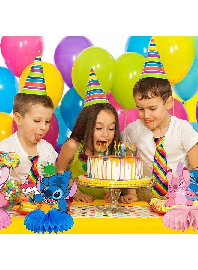 HY Stitch Birthday Party Supplies, Honeycomb Center Decorations, Stitch Party Decorations, Double-sided Desktop Decorations, Center Decorations for Parties, 9 Pcs - Image 2