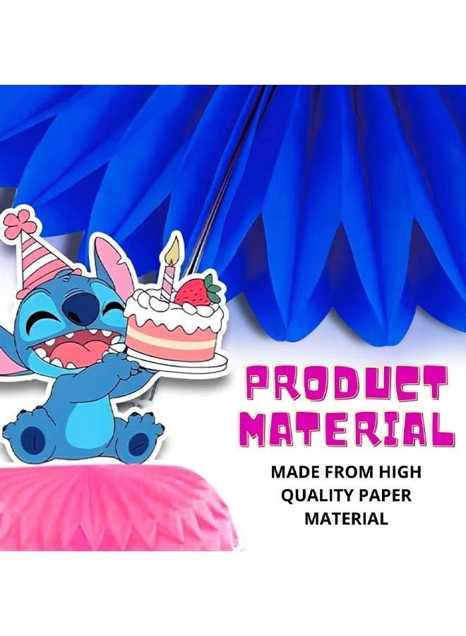 HY Stitch Birthday Party Supplies, Honeycomb Center Decorations, Stitch Party Decorations, Double-sided Desktop Decorations, Center Decorations for Parties, 9 Pcs - Image 3