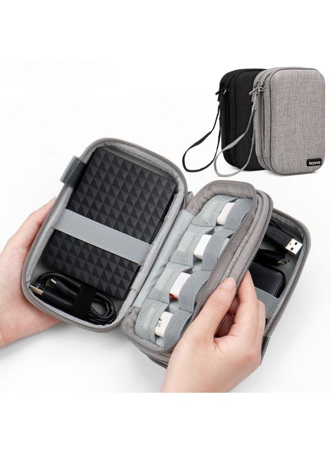 BURAQ Baona BN-F027 Double-Layer Mobile Hard Disk Storage Bag EVA Hard Shell Hard Disk Protective Cover(Black)  - Image 2