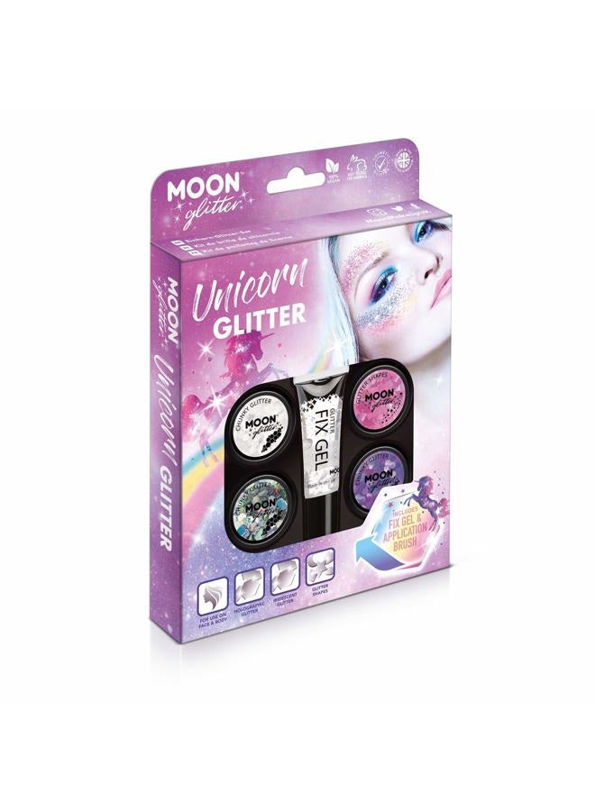 Moon Glitter طقم بريق وحيد القرن من مون غليتر - 100% بريق تجميلي للوجه والجسم والأظافر والشعر والشفتين - Image 1