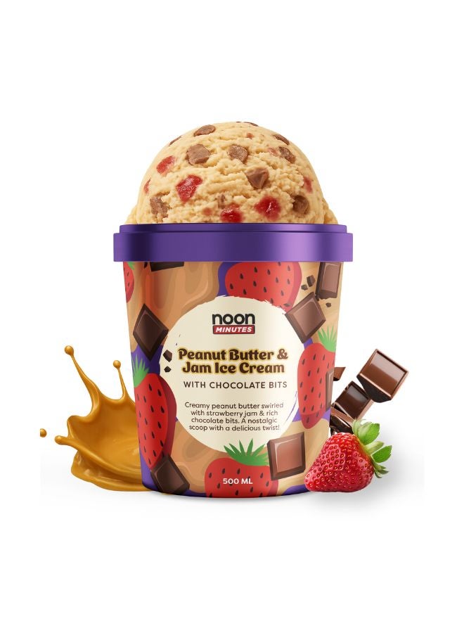 Buy Noon Minutes Peanut Butter & Jam with Chocolate Bits Ice Cream Tub ...