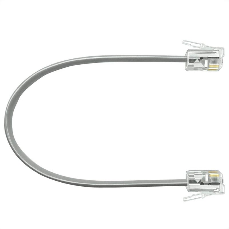 NECABLES 6 Inch Short Telephone Cord Phone Cable Wall Phone Cord for Landline RJ11 6P4C Male to Male - Image 1