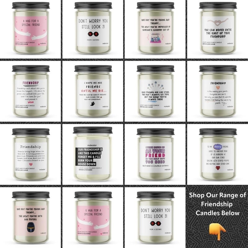 Makester Friendship Gifts for Women - 220g Soy Wax with Madagascan Vanilla, Jasmine & Sugared Almond - Best Friend Birthday Gifts - Christmas Friendship Candle - Image 3