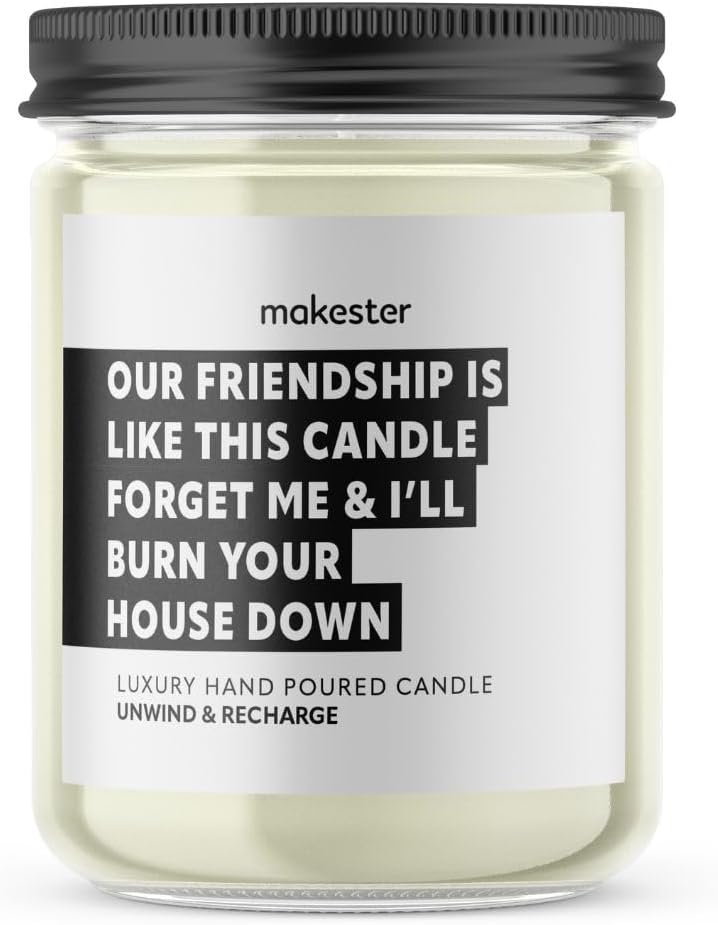 Makester Friendship Gifts for Women - 220g Soy Wax with Madagascan Vanilla, Jasmine & Sugared Almond - Best Friend Birthday Gifts - Christmas Friendship Candle - Image 2