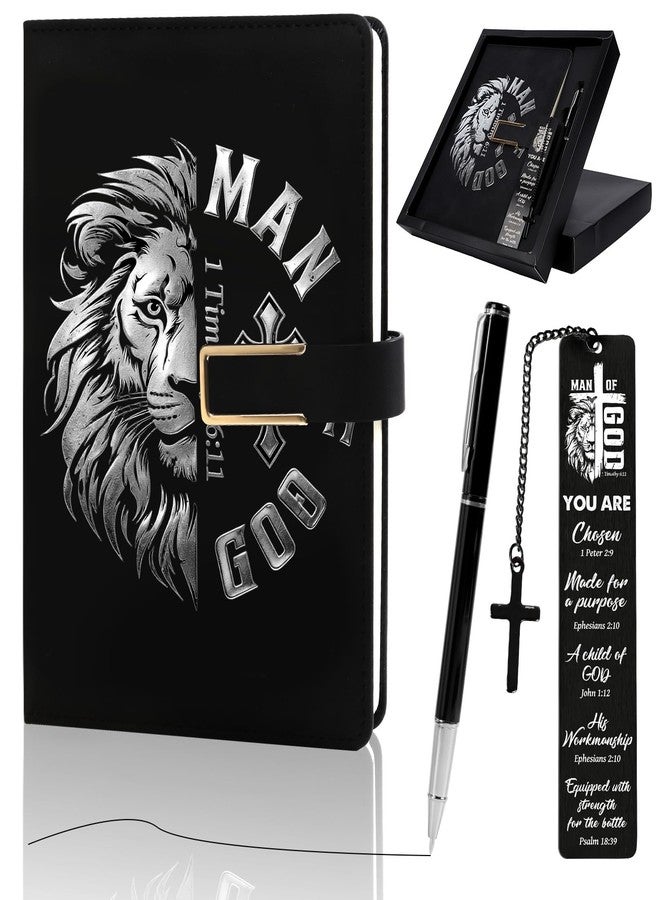 Keluna Christian Gifts for Men - 3Pcs Man of God Pastor Appreciation Gifts, Bible Journal Notebook Pen Bookmark, Religious Catholic Faith Church Present for Dad Husband Grandpa Father's Day Chritsmas - Image 1