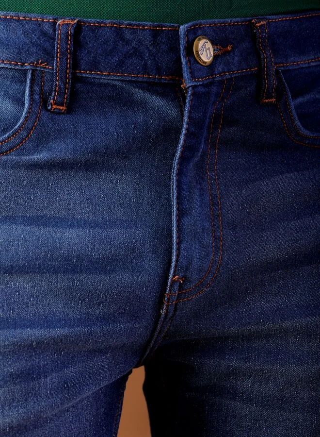 The Indian Garage Co Men Slim Fit Solid Mid-Rise Jeans