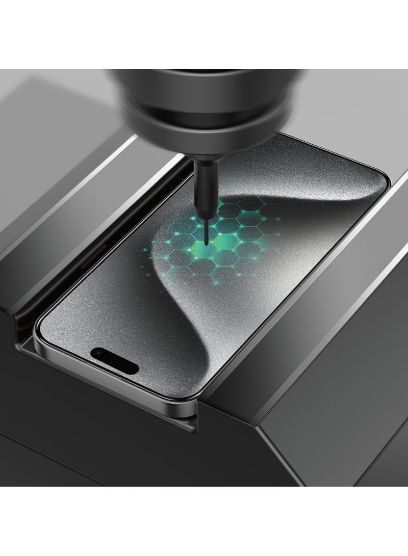 GREEN LION iPhone 16 Plus Screen Protector Picasso 3D Glass with Alignment Tray / 9H Hardness / Anti Fingerprint / Anti-Scratch / Crystal Clear / Bubble Free - Black Edge/Clear - Image 2