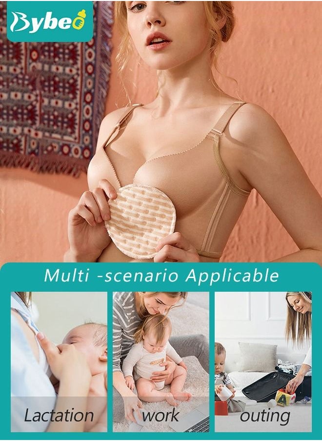 Bybeo 8PCS Round Breathable Bamboo Nursing Pads Washable Anti-Overflow Spill Prevention Pad Non irritating Leak-Proof Feeding Pad Cushions for Women Maternity  - Image 2