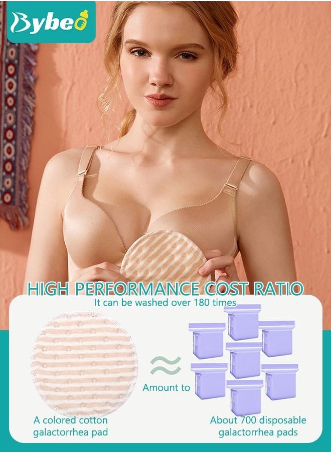 Bybeo - 8PCS Round Breathable Bamboo Nursing Pads Washable Anti-Overflow Spill Prevention Pad Non irritating Leak-Proof Feeding Pad Cushions for Women Maternity - Image 1