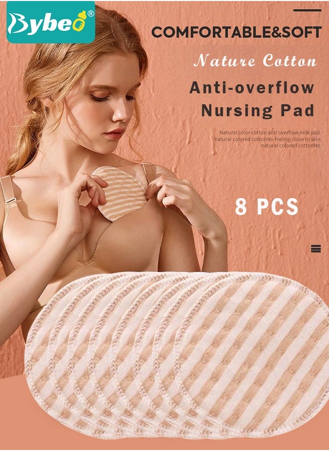 Bybeo 8PCS Round Breathable Bamboo Nursing Pads Washable Anti-Overflow Spill Prevention Pad Non irritating Leak-Proof Feeding Pad Cushions for Women Maternity  - Image 1