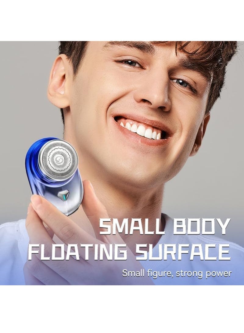 【Upgrade】 Mini Portable Razor, Waterproof Electric Razor, Magnetic Head, Travel Electric Razor, Long Lasting Shavers Powerful Waterproof for Wet for Beard, Hair, Body, Shaving (Blue) - Image 4