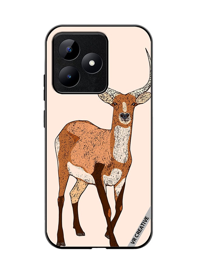VR CREATIVE Protective Case Cover For Realme C53 Red Lechwe, Deer Engraved Design Multicolour - Image 1