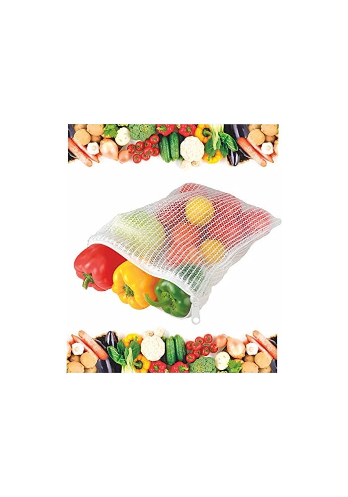shalimar حقائب شاليمار القابلة لإعادة الاستخدام للخضروات - عبوة من 6 - حقائب شبكية متعددة الاستخدامات صديقة للبيئة للفواكه والخضروات - حقائب تخزين قابلة للتنفس، قابلة للغسل ومتينة - لون طبيعي - Image 1