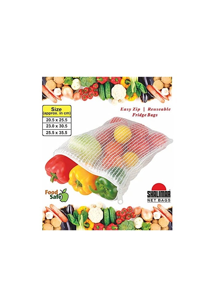 shalimar حقائب شاليمار القابلة لإعادة الاستخدام للخضروات - عبوة من 6 - حقائب شبكية متعددة الاستخدامات صديقة للبيئة للفواكه والخضروات - حقائب تخزين قابلة للتنفس، قابلة للغسل ومتينة - لون طبيعي - Image 4