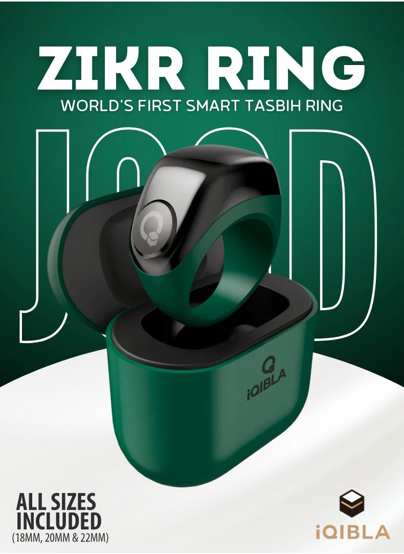 iQIBLA Smart Zikr Ring - JOOD | Green Edition  - Image 1
