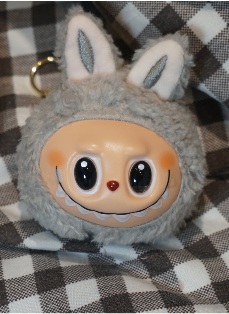 Generic Labubu Milk Grey Plush Keychain – Soft Bunny Charm for Bag, Car Mirror, Keys – No Blind Box  - Image 4