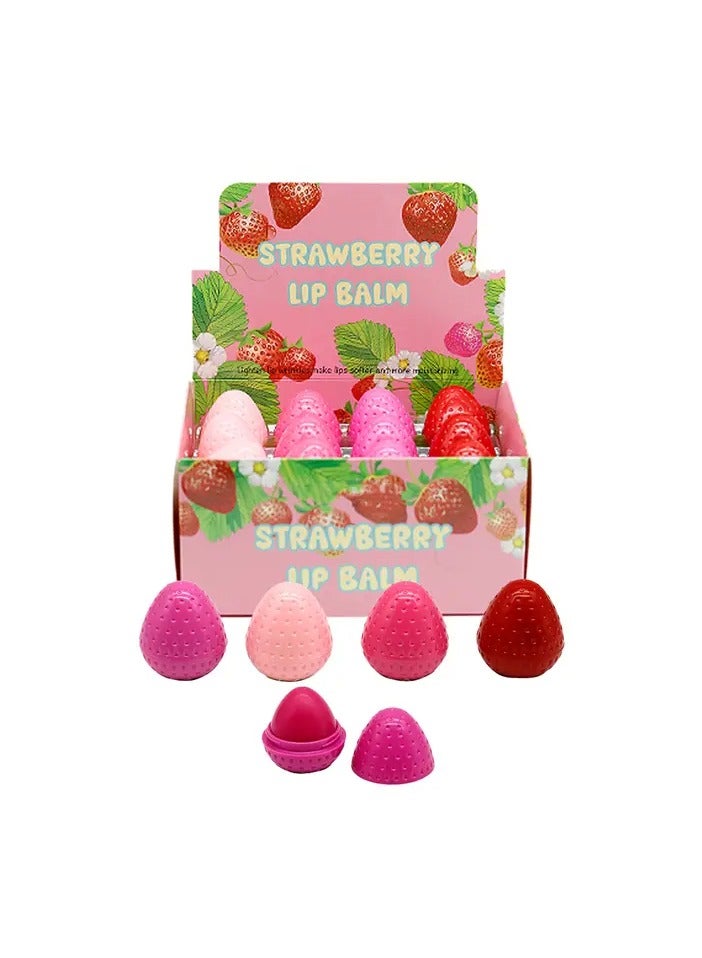 PRO 4PCS Strawberry 100% Natural Moisturizing Lip Balm - Image 1