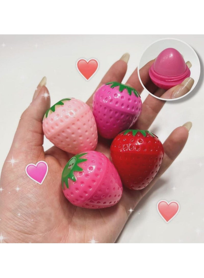 PRO 4PCS Strawberry 100% Natural Moisturizing Lip Balm - Image 2