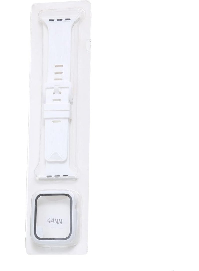 حزام بديل أنيق لساعة قطرها 44 مم، أبيض