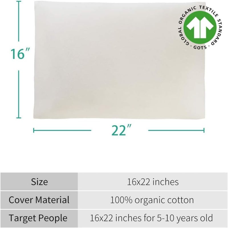 Lofe Organic Cotton Pillow Case  One Pack 16x 22 Kids Pillow Cover  300 TC Thread Count  Soft Safe and Hypoallergenic  Off White - Image 3