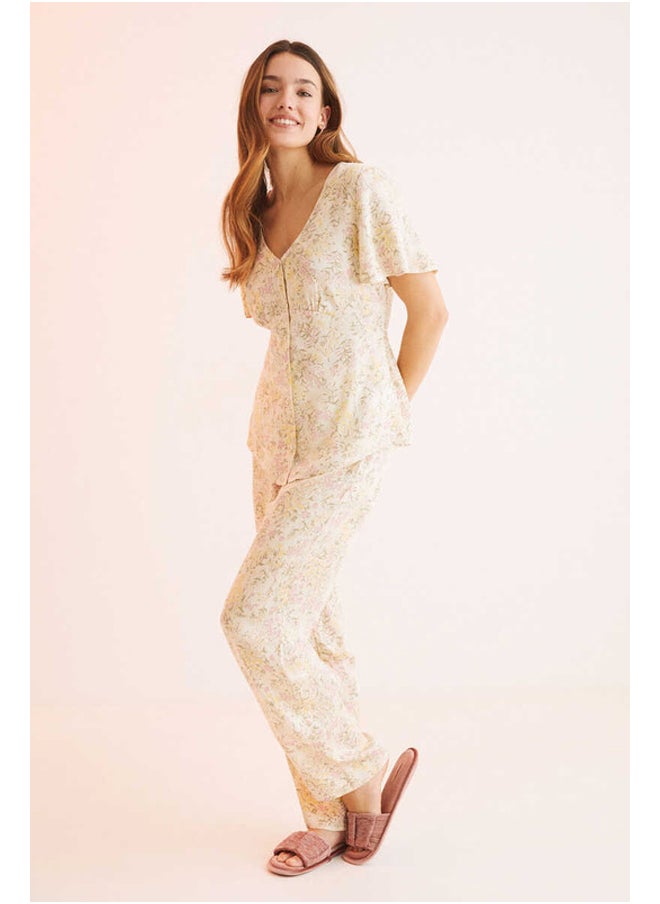 women'secret - Long floral pajamas Capri - Image 1