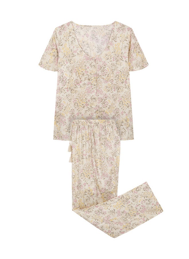 women'secret - Long floral pajamas Capri - Image 1