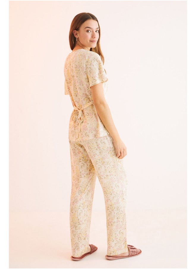 women'secret - Long floral pajamas Capri - Image 1
