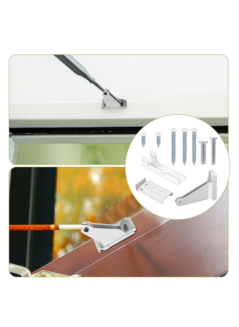 SOLARAE Door Closer Replacement Parts Kit, Screen Door Closer Bracket Storm Door Parts with Brackets Pins and Mounting Screws for Andersen Draft Door Parts White - Image 4