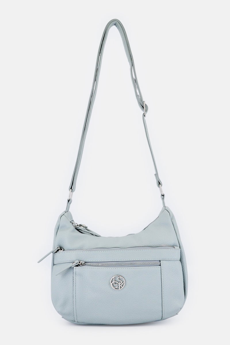 Lasocki Women Hardware Logo Cross Body Bag, Blue - Image 1