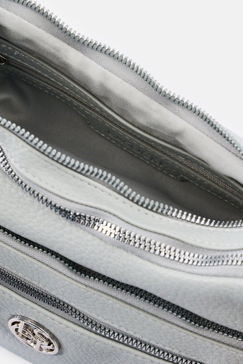 Lasocki Women Hardware Logo Cross Body Bag, Blue - Image 4