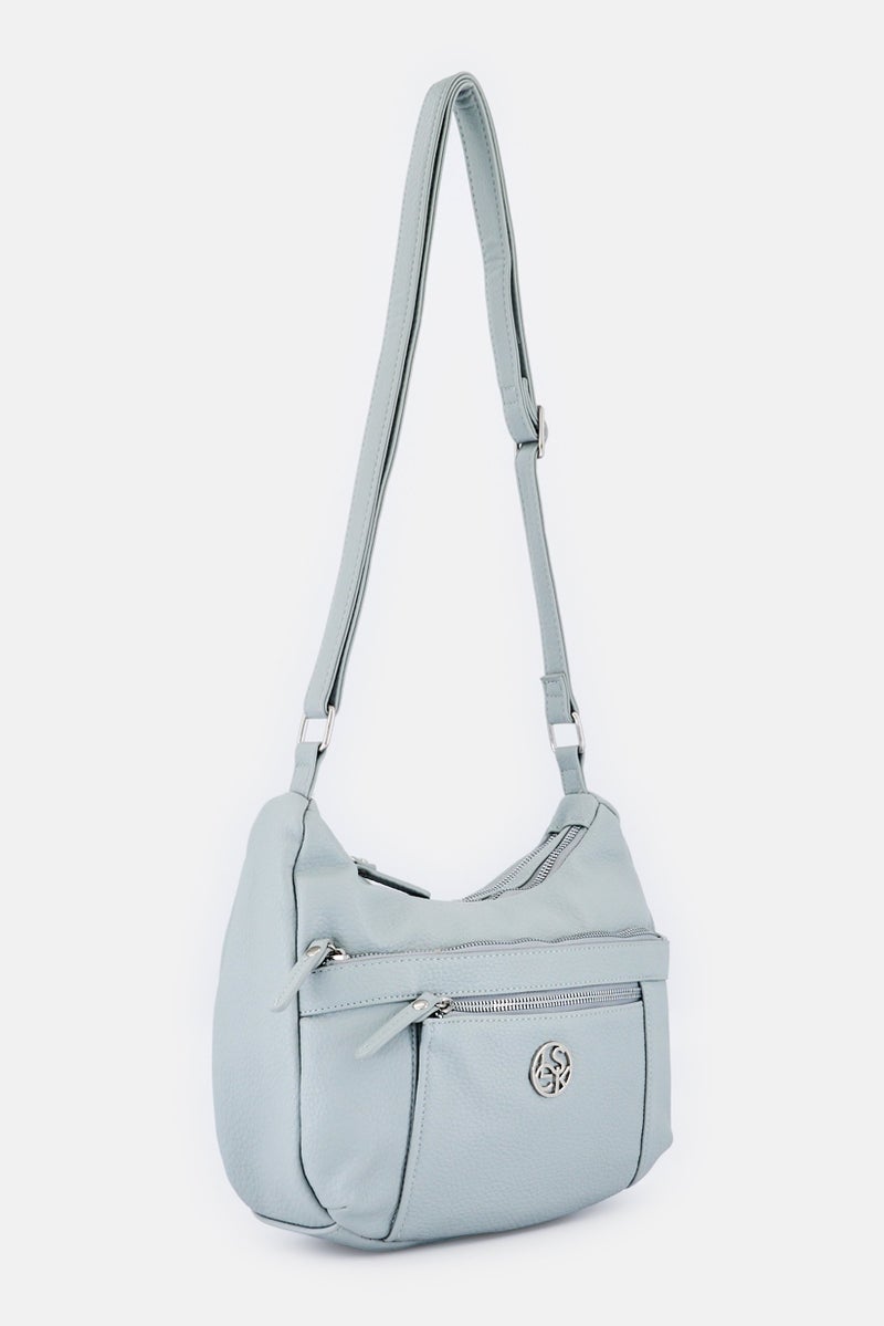 Lasocki Women Hardware Logo Cross Body Bag, Blue - Image 2